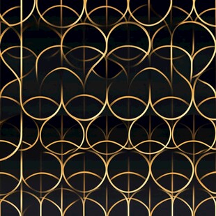 黑金几何环形无缝图案
