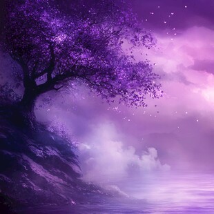 梦幻紫境中的奇幻之树