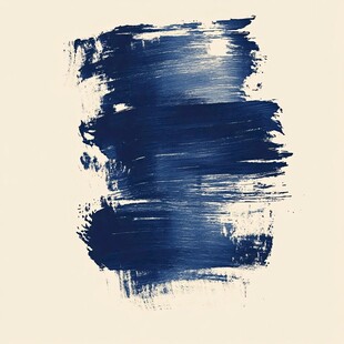 蓝色笔触抽象艺术图案
