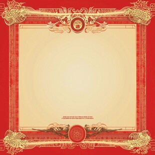 中式红金边框典雅背景图