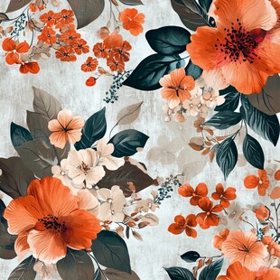 复古风花卉图案印花设计