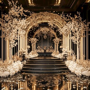 奢华金色系浪漫婚礼场景