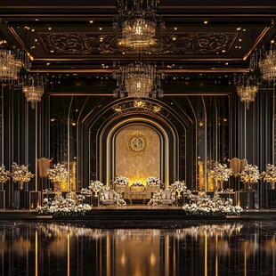 黑金奢华婚礼仪式场地