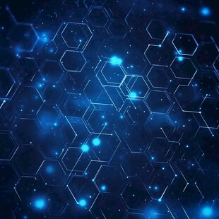蓝色科技感六边形背景图案