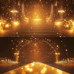 金色梦幻舞台场景设计