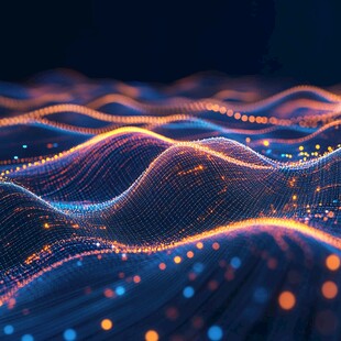 科技感数据波浪抽象背景图