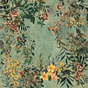 复古风花卉枝叶图案背景