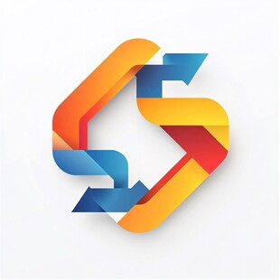 多彩立体几何图形标志设计