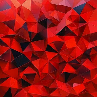 红色多边形几何抽象背景图