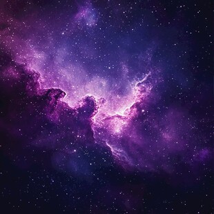 梦幻紫星云星空美景