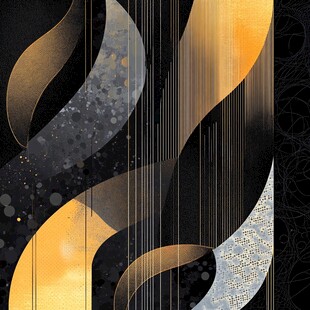 黑金抽象线条艺术装饰画