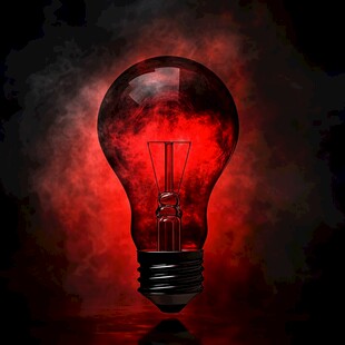红色发光灯泡 神秘氛围感