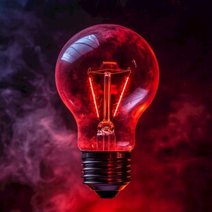 红色发光灯泡营造梦幻氛围