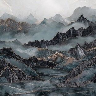 水墨群山间 云雾绕峰峦