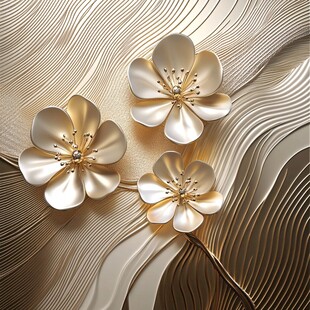 金色立体花朵墙面装饰