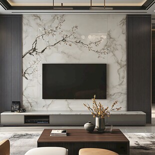 现代中式风客厅电视背景墙