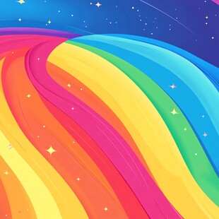 梦幻彩虹星空背景图