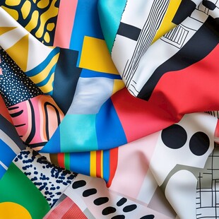 多彩几何图案时尚面料