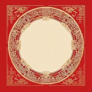 中式红金传统边框背景图
