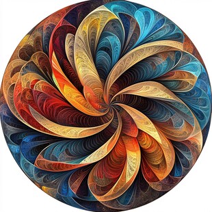 绚丽螺旋花纹圆形艺术图案