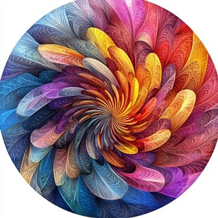 绚丽多彩的螺旋分形艺术图案