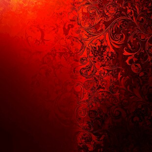 红色华丽花纹背景图