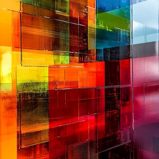 彩色透明方块艺术装置