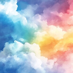 梦幻多彩云朵天空背景图
