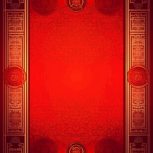 中国风红色古典花纹背景图
