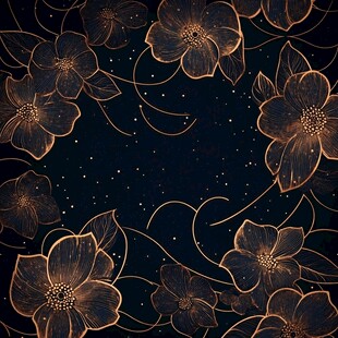 黑金花卉梦幻背景图