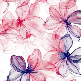 梦幻渐变花朵无缝图案