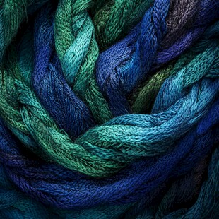 多彩毛线团的精美纹理