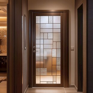 现代风格玻璃拼接入户门