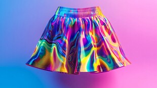 炫彩幻彩短裙展现时尚魅力