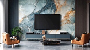 现代客厅大理石背景墙设计