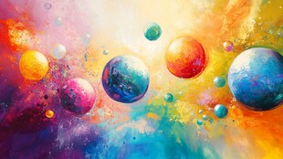 梦幻多彩星球宇宙景象