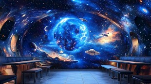梦幻宇宙主题室内场景