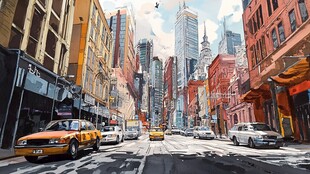 繁华都市街景