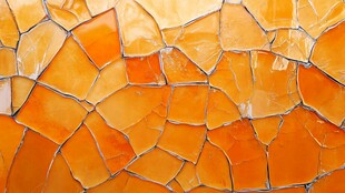 橙黄色碎玻璃马赛克纹理
