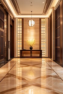 中式奢华电梯厅精致装饰