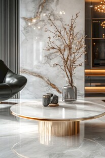 现代客厅的精致茶几摆件