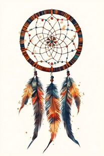 精美梦幻捕梦网插画