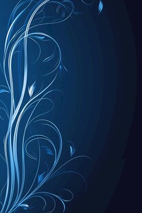 蓝色梦幻花卉装饰背景图