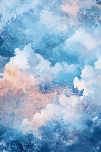 梦幻水彩风格天空云朵图