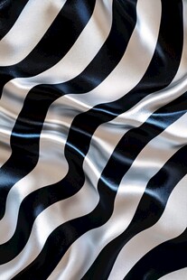 黑白条纹丝绸纹理特写