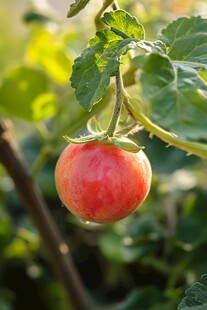 枝头红嫩番茄挂