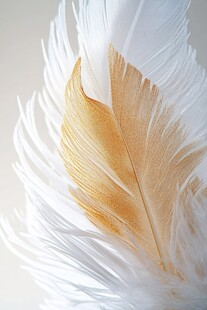 金色白羽特写 细腻之美