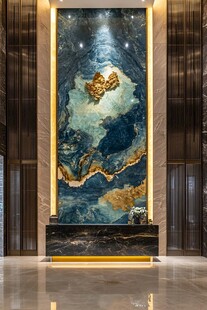 奢华玉石玄关艺术装饰画