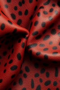 红色豹纹皮革纹理特写