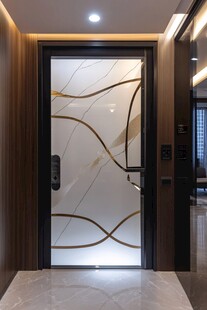 时尚现代艺术玻璃入户门